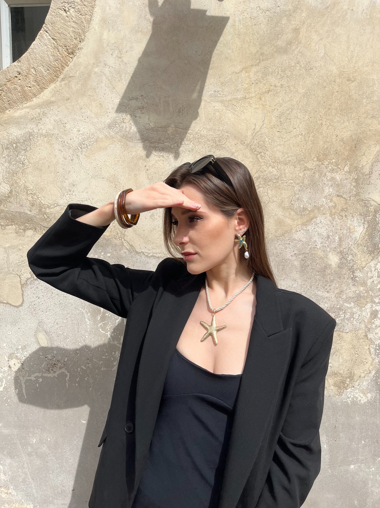 Boucles d'oreilles étoile et perle