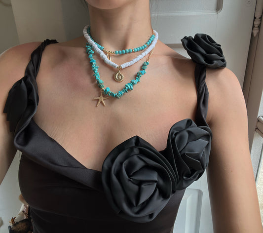 Ensemble de colliers bleu turquoise