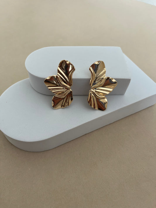 Boucles d'oreilles en feuilles, acier inoxydable